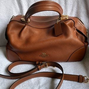 Coach Lane Pebbled Leather Satchel in
Saddle Brown color - rarely used